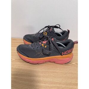 Hoka Challenger ATR 6 Women Sz 8 B Grey Orange Running Shoes 1106512/CCLL